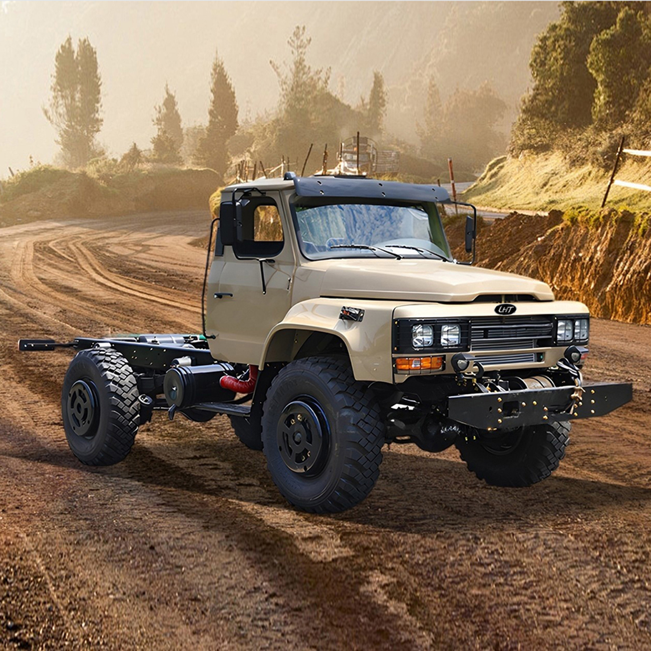 China Factory 4x4 9 toneladas Plataforma civil Chassi de caminhão civil especial